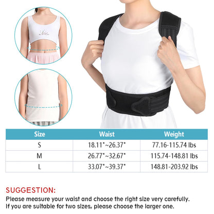 Posture Corrector for Kids, Upper Back Posture Brace for Teenagers Back Straightener Support under Clothes Spinal Support to Improve Slouch, Prevent Humpback, Relieve Back Pain